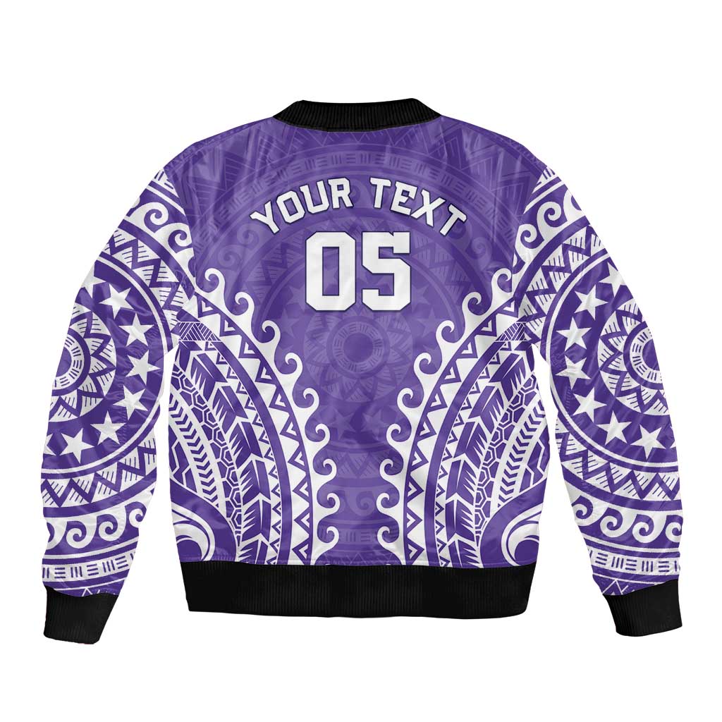 Custom Cook Islands Rarotonga Bomber Jacket Polynesian Tribal Tattoo