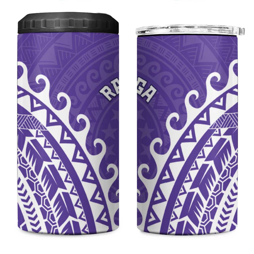 Cook Islands Rarotonga 4 in 1 Can Cooler Tumbler Polynesian Tribal Tattoo LT05 One Size: 16 oz Purple - Polynesian Pride
