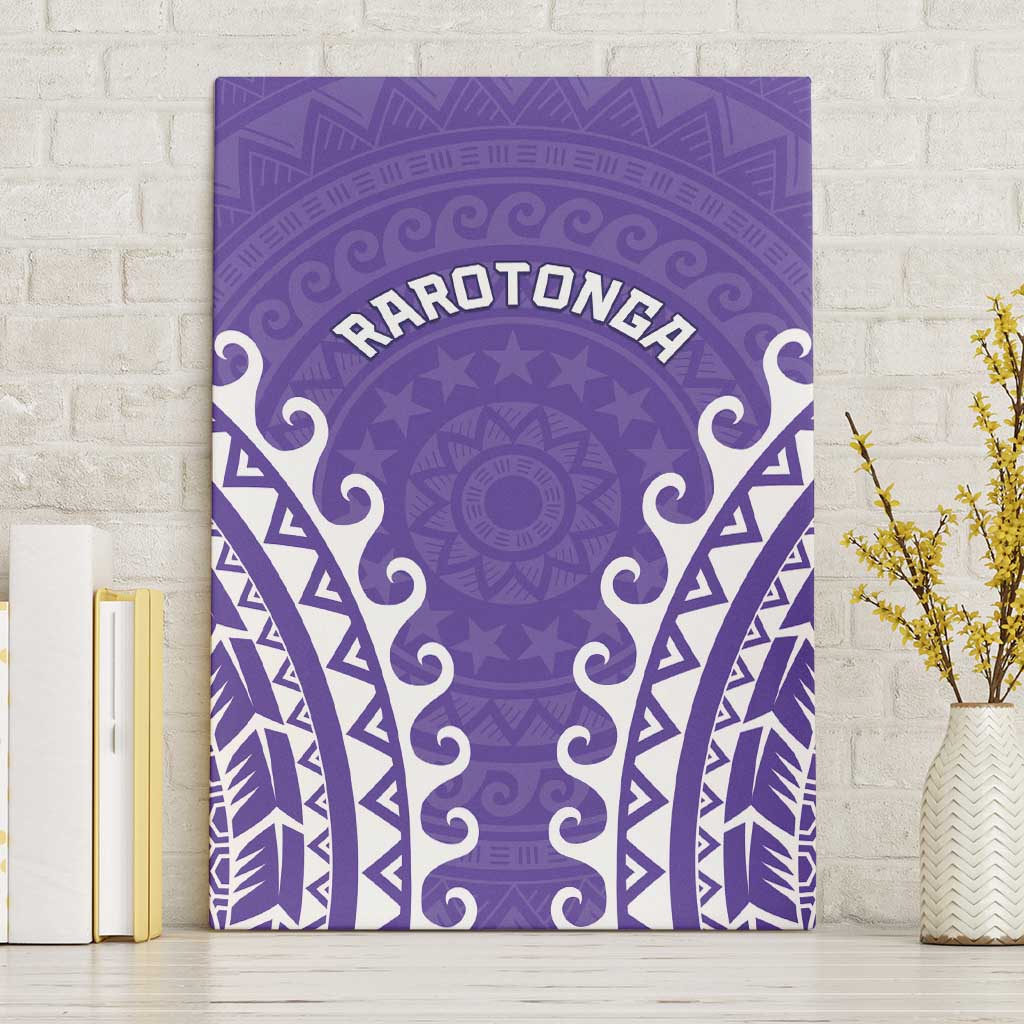 Cook Islands Rarotonga Canvas Wall Art Polynesian Tribal Tattoo LT05 Without Frame Purple - Polynesian Pride