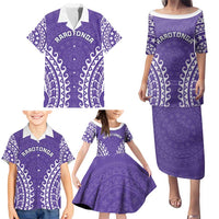 Custom Cook Islands Rarotonga Family Matching Puletasi and Hawaiian Shirt Polynesian Tribal Tattoo
