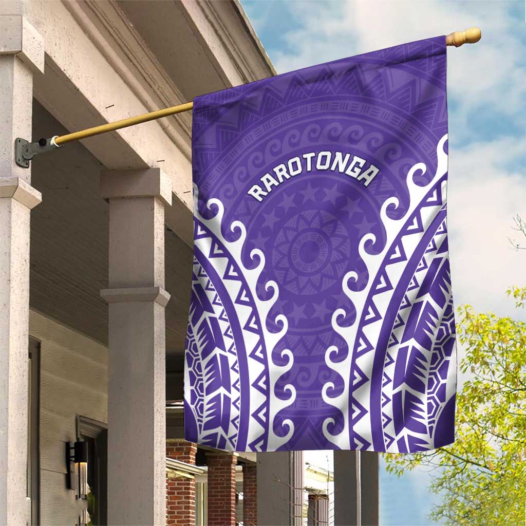 Cook Islands Rarotonga Garden Flag Polynesian Tribal Tattoo LT05 House Flag Purple - Polynesian Pride