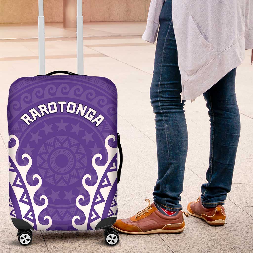 Custom Cook Islands Rarotonga Luggage Cover Polynesian Tribal Tattoo