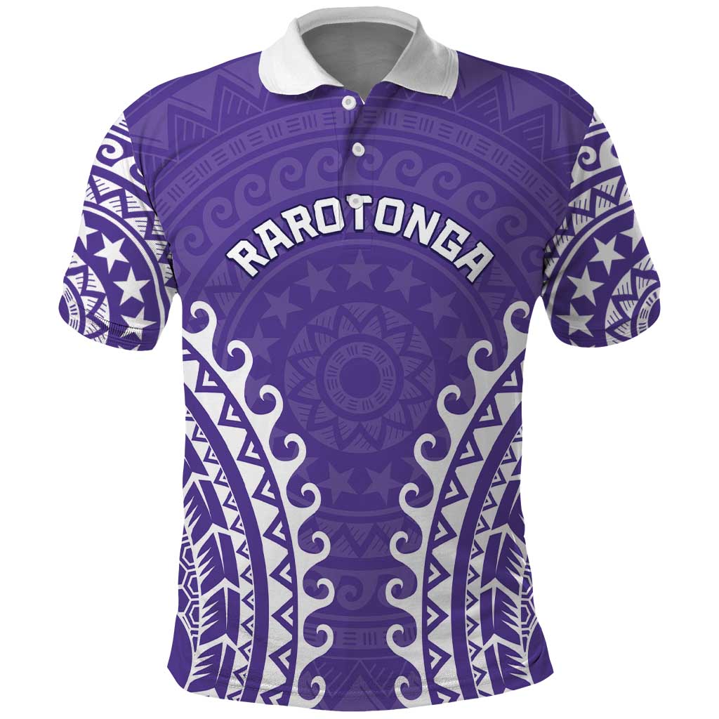 Custom Cook Islands Rarotonga Polo Shirt Polynesian Tribal Tattoo