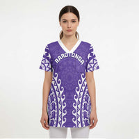 Custom Cook Islands Rarotonga Scrub Top Polynesian Tribal Tattoo - Polynesian Pride