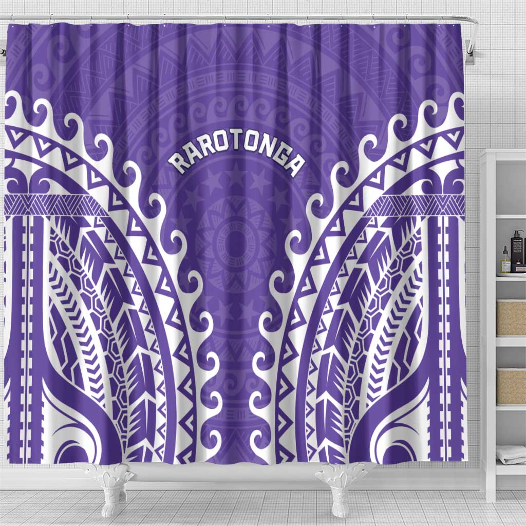 Custom Cook Islands Rarotonga Shower Curtain Polynesian Tribal Tattoo