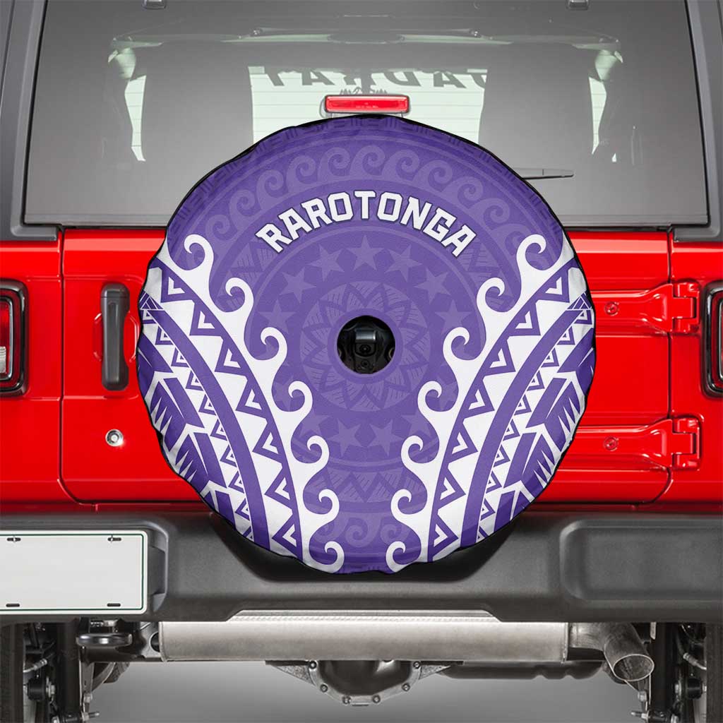 Custom Cook Islands Rarotonga Spare Tire Cover Polynesian Tribal Tattoo