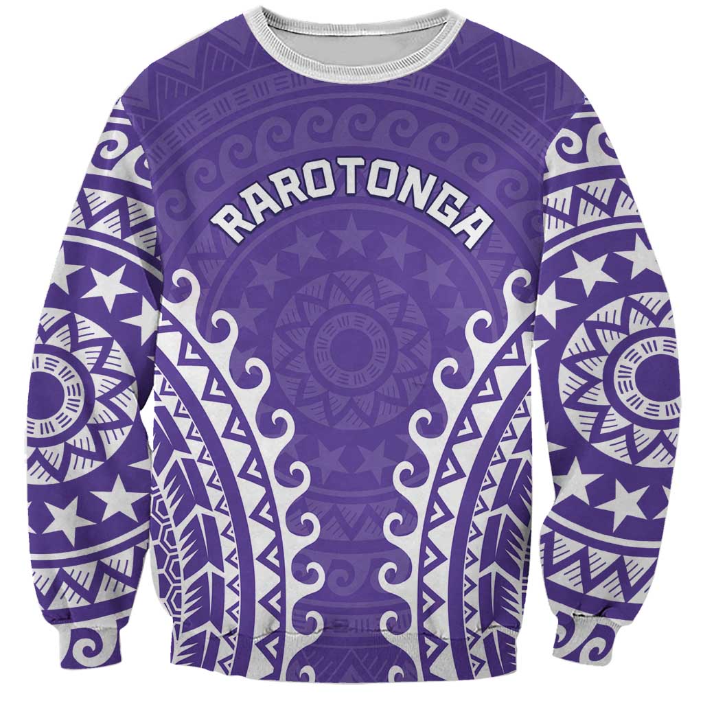 Custom Cook Islands Rarotonga Sweatshirt Polynesian Tribal Tattoo