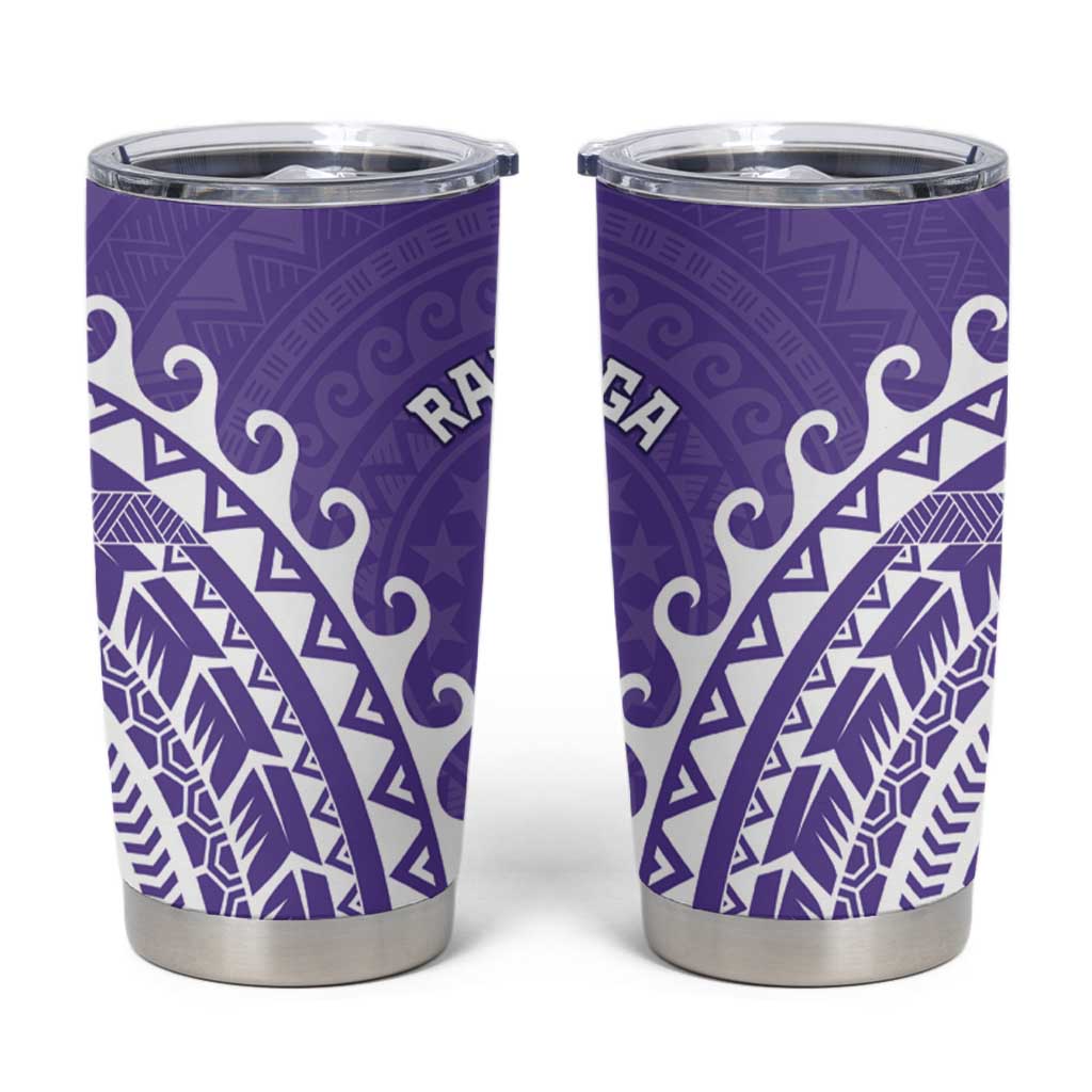 Cook Islands Rarotonga Tumbler Cup Polynesian Tribal Tattoo LT05 Purple - Polynesian Pride