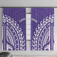 Cook Islands Rarotonga Window Curtain Polynesian Tribal Tattoo LT05 With Hooks Purple - Polynesian Pride