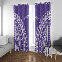 Cook Islands Rarotonga Window Curtain Polynesian Tribal Tattoo LT05 With Grommets Purple - Polynesian Pride