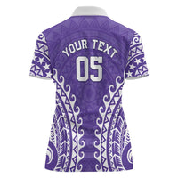 Custom Cook Islands Rarotonga Women Polo Shirt Polynesian Tribal Tattoo