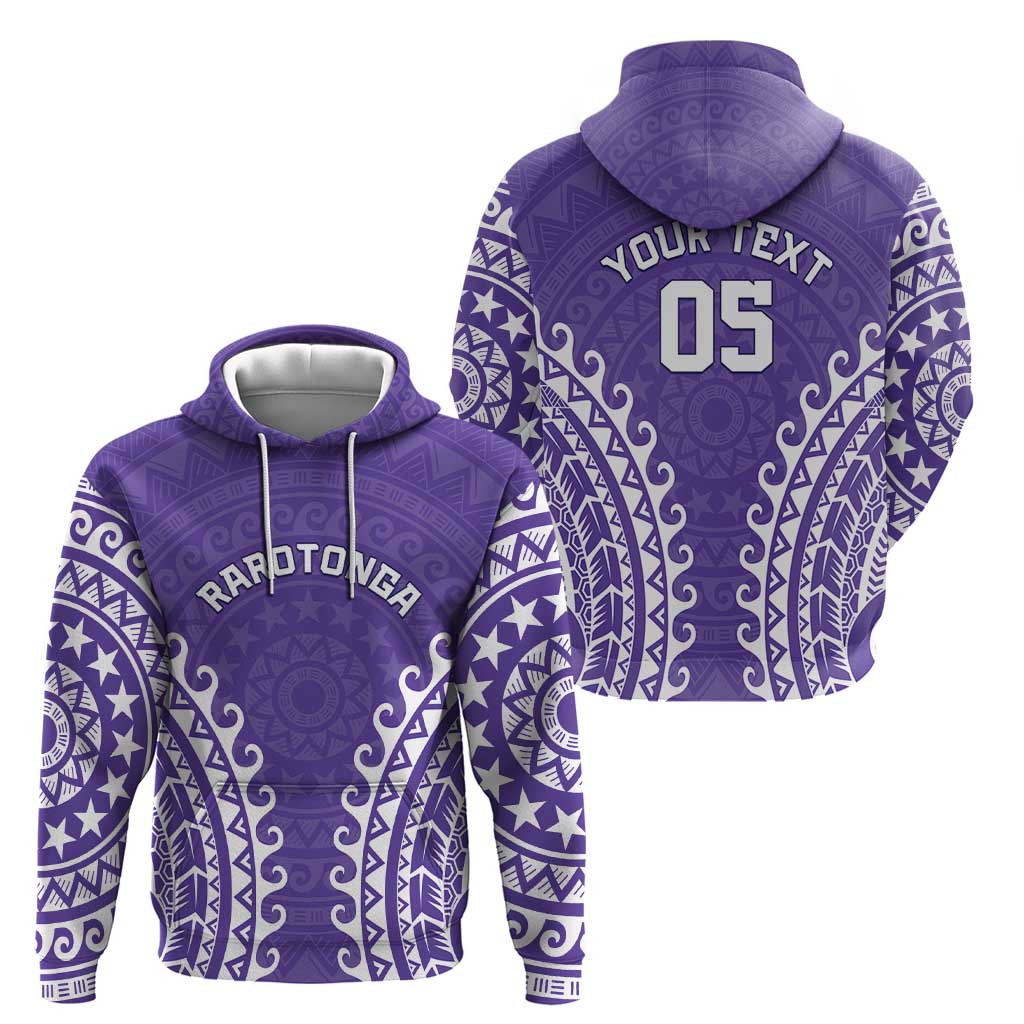 Custom Cook Islands Rarotonga Zip Hoodie Polynesian Tribal Tattoo