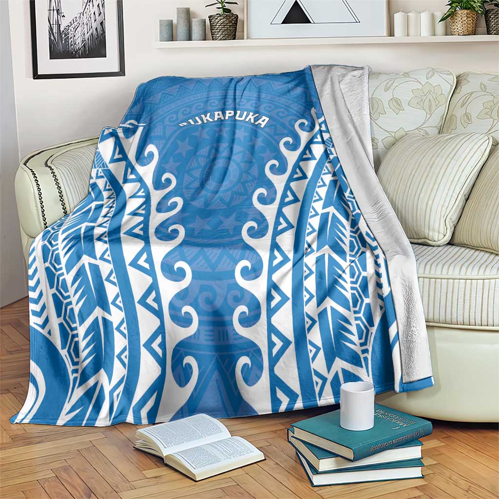 Cook Islands Pukapuka Blanket Polynesian Tribal Tattoo LT05 Blue - Polynesian Pride