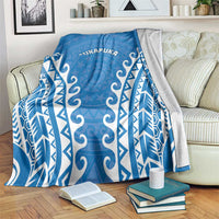Cook Islands Pukapuka Blanket Polynesian Tribal Tattoo LT05 Blue - Polynesian Pride