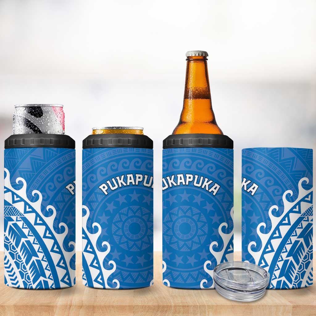 Cook Islands Pukapuka 4 in 1 Can Cooler Tumbler Polynesian Tribal Tattoo LT05 - Polynesian Pride