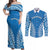 Custom Cook Islands Pukapuka Couples Matching Off Shoulder Maxi Dress and Long Sleeve Button Shirt Polynesian Tribal Tattoo