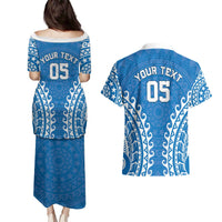 Custom Cook Islands Pukapuka Couples Matching Puletasi and Hawaiian Shirt Polynesian Tribal Tattoo