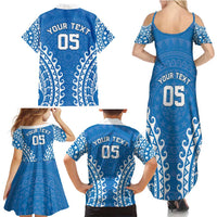 Custom Cook Islands Pukapuka Family Matching Summer Maxi Dress and Hawaiian Shirt Polynesian Tribal Tattoo