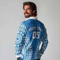 Custom Cook Islands Pukapuka Long Sleeve Polo Shirt Polynesian Tribal Tattoo