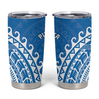 Cook Islands Pukapuka Tumbler Cup Polynesian Tribal Tattoo LT05 Blue - Polynesian Pride