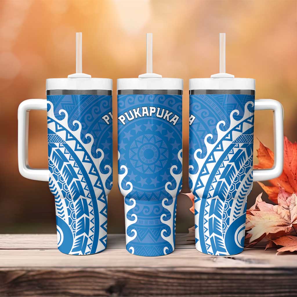 Cook Islands Pukapuka Tumbler With Handle Polynesian Tribal Tattoo LT05 - Polynesian Pride