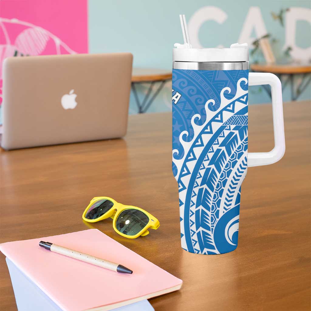 Cook Islands Pukapuka Tumbler With Handle Polynesian Tribal Tattoo LT05 - Polynesian Pride