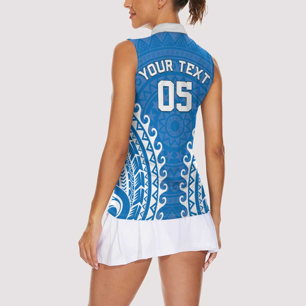 Custom Cook Islands Pukapuka Women Sleeveless Polo Shirt Polynesian Tribal Tattoo