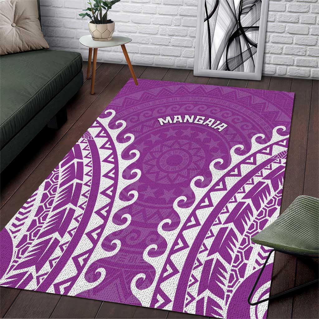 Custom Cook Islands Mangaia Area Rug Polynesian Tribal Tattoo