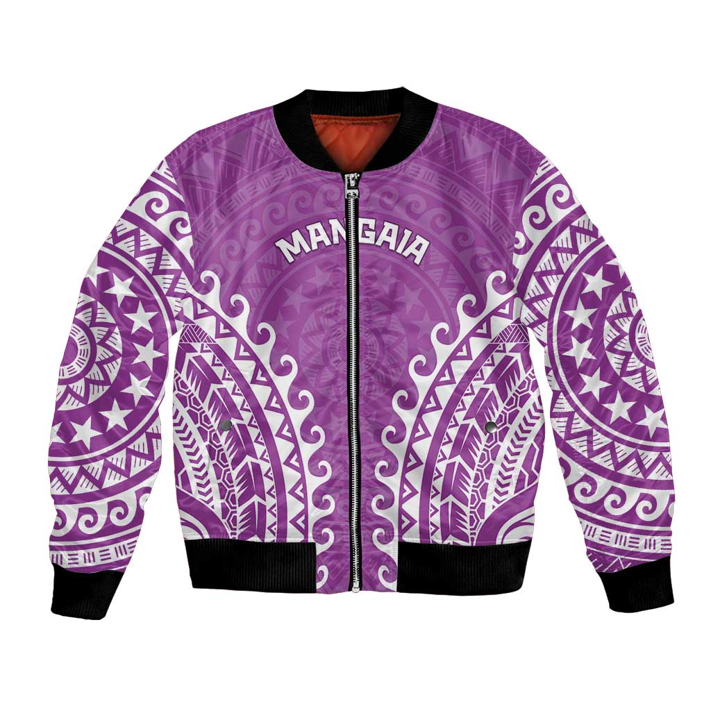 Custom Cook Islands Mangaia Bomber Jacket Polynesian Tribal Tattoo