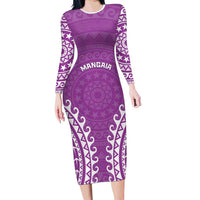 Custom Cook Islands Mangaia Family Matching Long Sleeve Bodycon Dress and Hawaiian Shirt Polynesian Tribal Tattoo