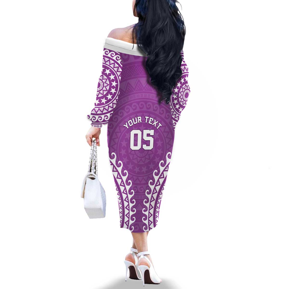 Custom Cook Islands Mangaia Family Matching Off The Shoulder Long Sleeve Dress and Hawaiian Shirt Polynesian Tribal Tattoo