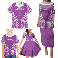 Custom Cook Islands Mangaia Family Matching Puletasi and Hawaiian Shirt Polynesian Tribal Tattoo