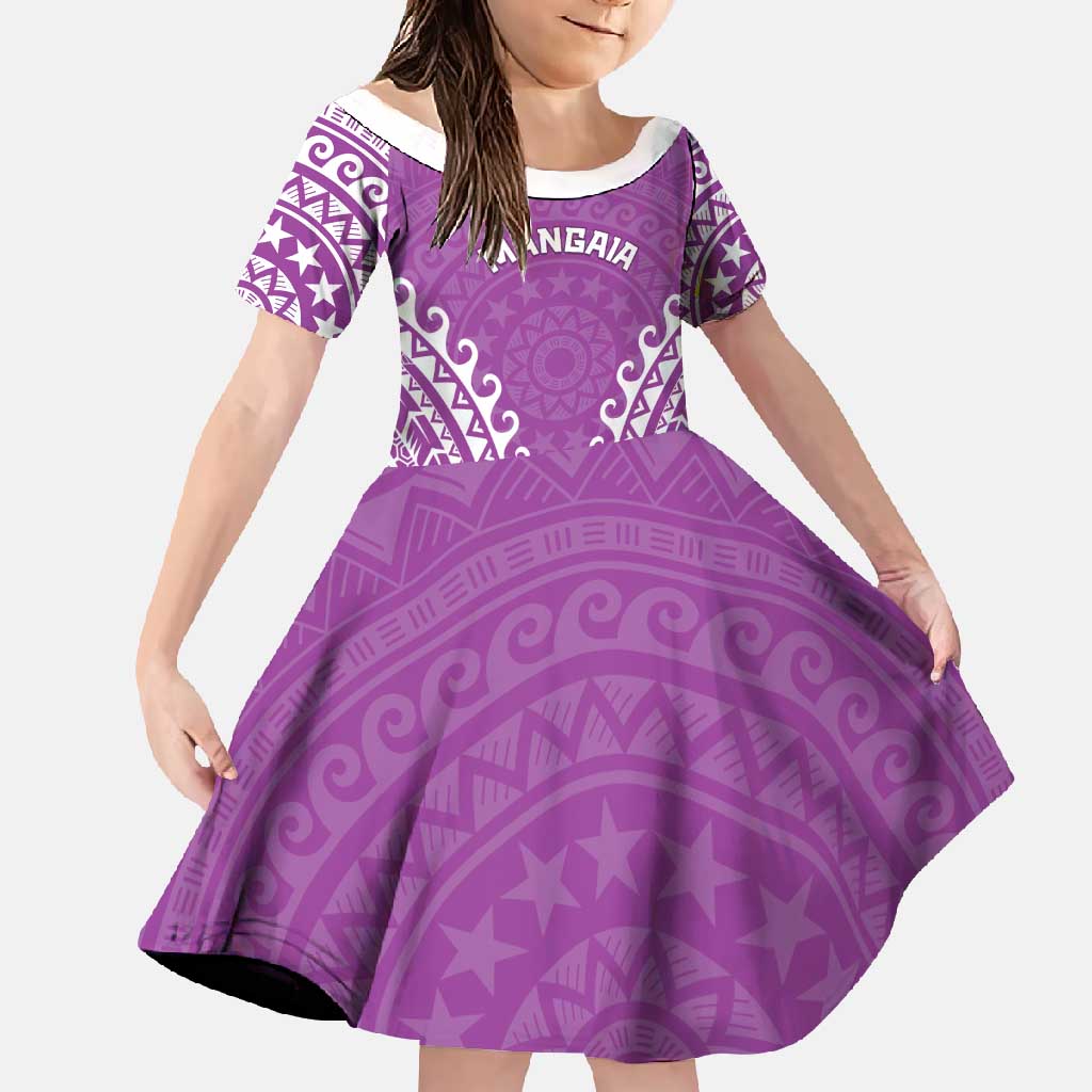 Custom Cook Islands Mangaia Family Matching Short Sleeve Bodycon Dress and Hawaiian Shirt Polynesian Tribal Tattoo