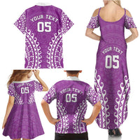 Custom Cook Islands Mangaia Family Matching Summer Maxi Dress and Hawaiian Shirt Polynesian Tribal Tattoo