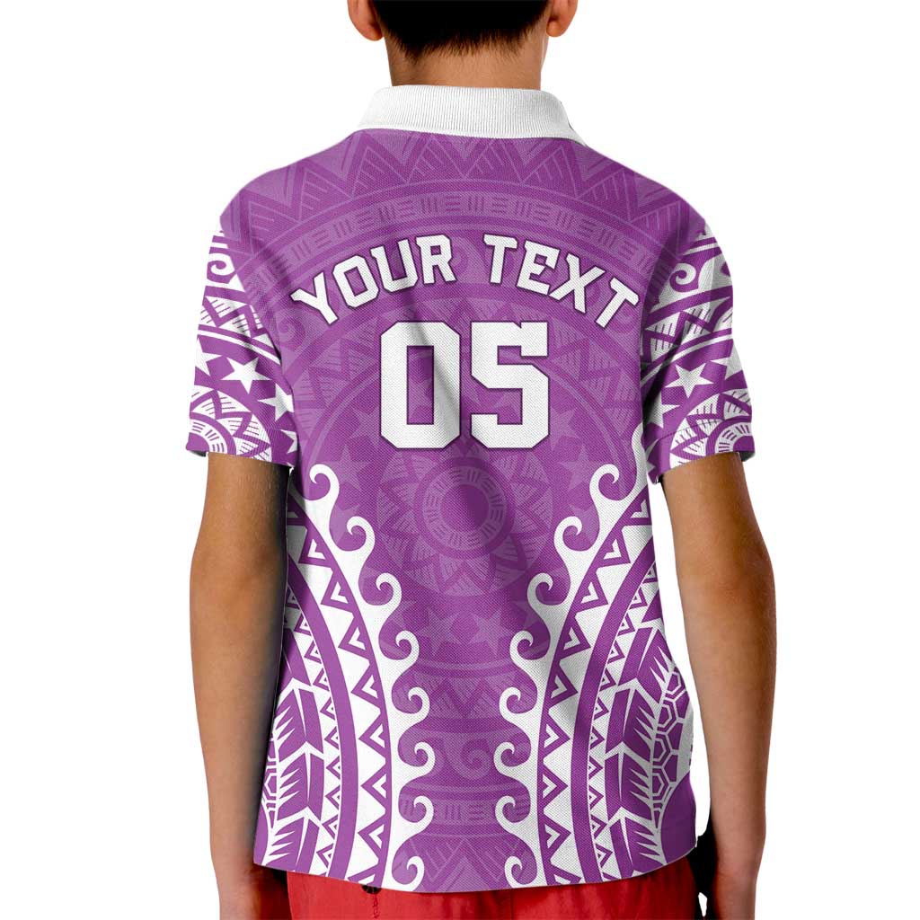 Custom Cook Islands Mangaia Kid Polo Shirt Polynesian Tribal Tattoo