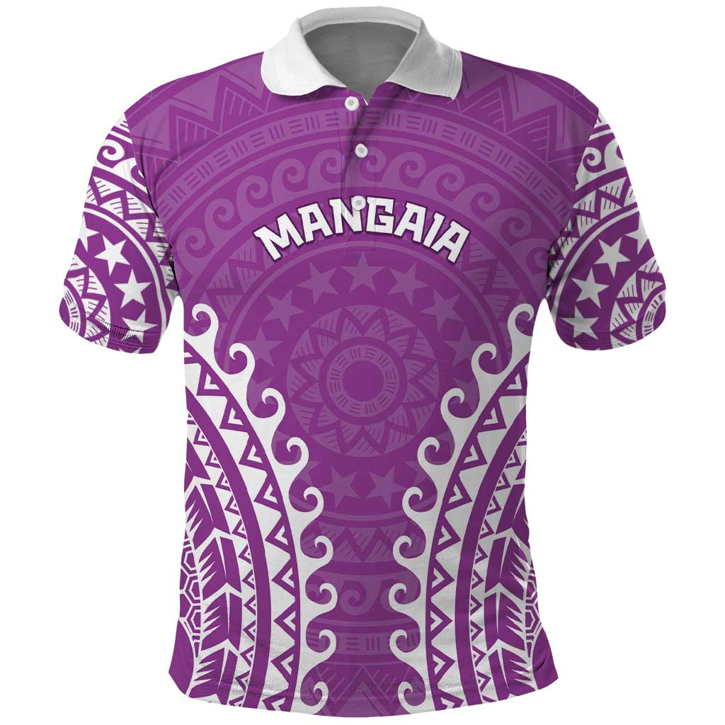 Custom Cook Islands Mangaia Polo Shirt Polynesian Tribal Tattoo