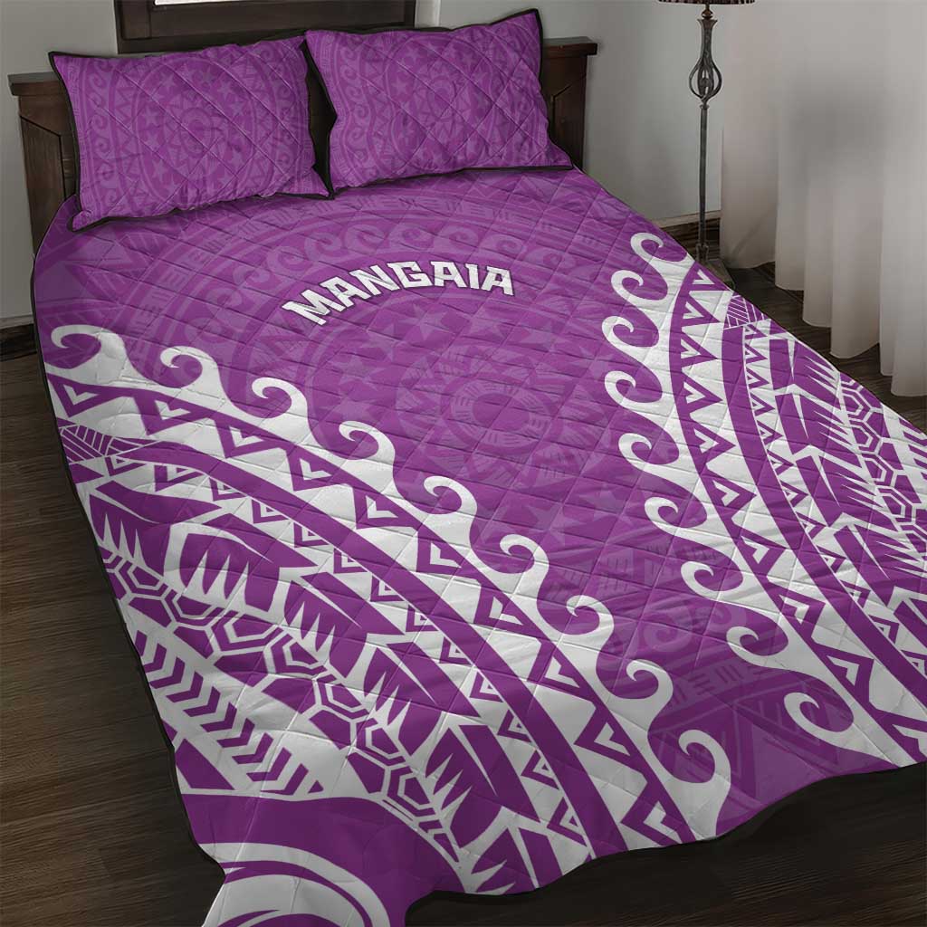 Cook Islands Mangaia Quilt Bed Set Polynesian Tribal Tattoo LT05 Pink - Polynesian Pride