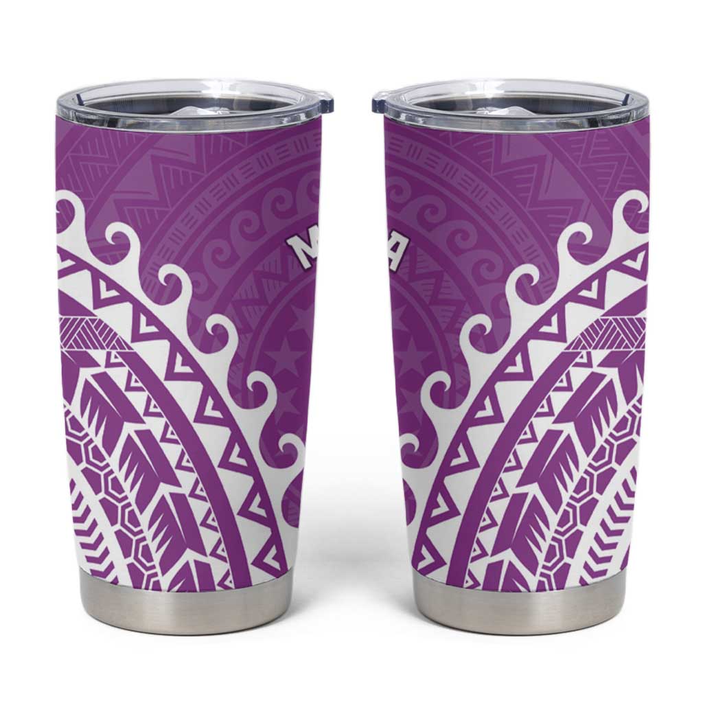 Cook Islands Mangaia Tumbler Cup Polynesian Tribal Tattoo LT05 Pink - Polynesian Pride