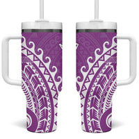 Cook Islands Mangaia Tumbler With Handle Polynesian Tribal Tattoo LT05 One Size: 40 oz Pink - Polynesian Pride