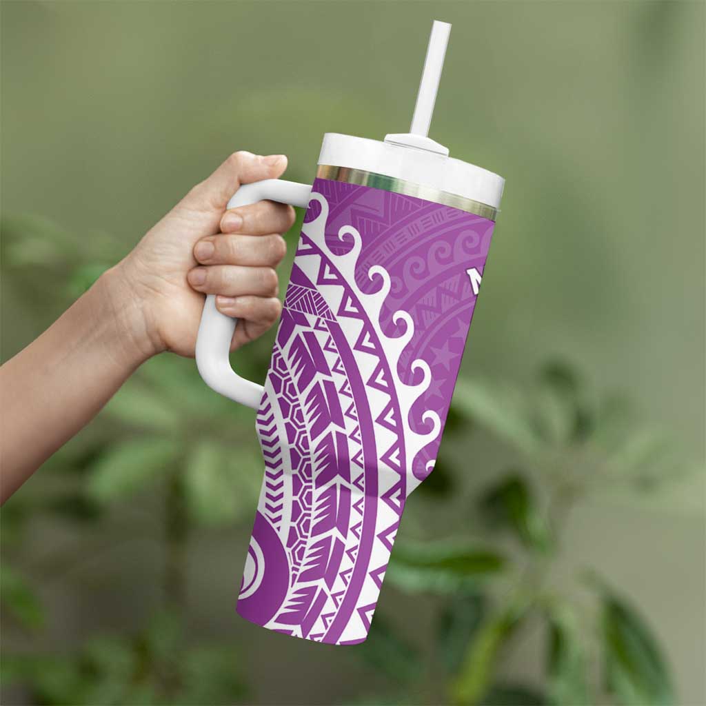 Cook Islands Mangaia Tumbler With Handle Polynesian Tribal Tattoo LT05 - Polynesian Pride