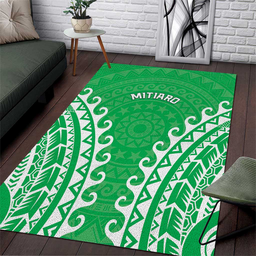 Custom Cook Islands Mitiaro Area Rug Polynesian Tribal Tattoo