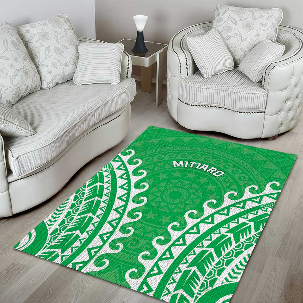 Custom Cook Islands Mitiaro Area Rug Polynesian Tribal Tattoo