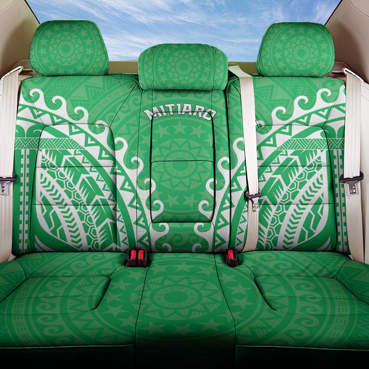 Custom Cook Islands Mitiaro Back Car Seat Cover Polynesian Tribal Tattoo