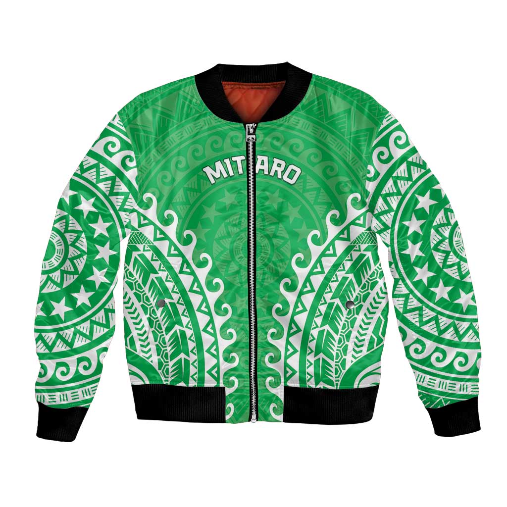 Custom Cook Islands Mitiaro Bomber Jacket Polynesian Tribal Tattoo