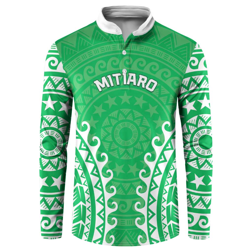 Custom Cook Islands Mitiaro Button Sweatshirt Polynesian Tribal Tattoo