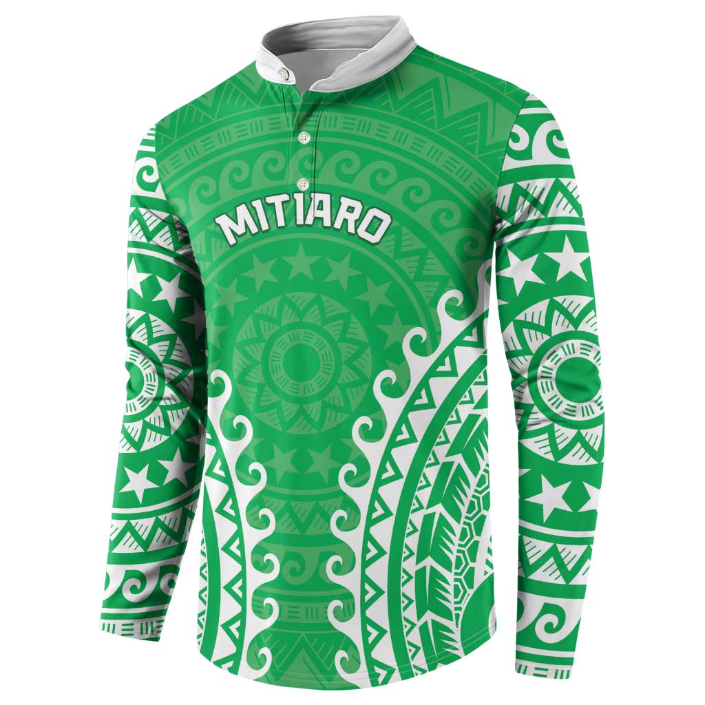 Custom Cook Islands Mitiaro Button Sweatshirt Polynesian Tribal Tattoo