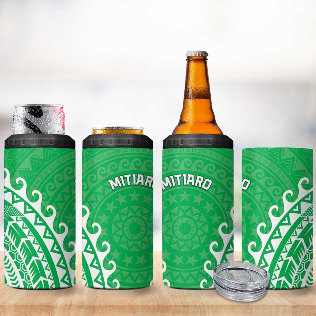 Cook Islands Mitiaro 4 in 1 Can Cooler Tumbler Polynesian Tribal Tattoo LT05 - Polynesian Pride