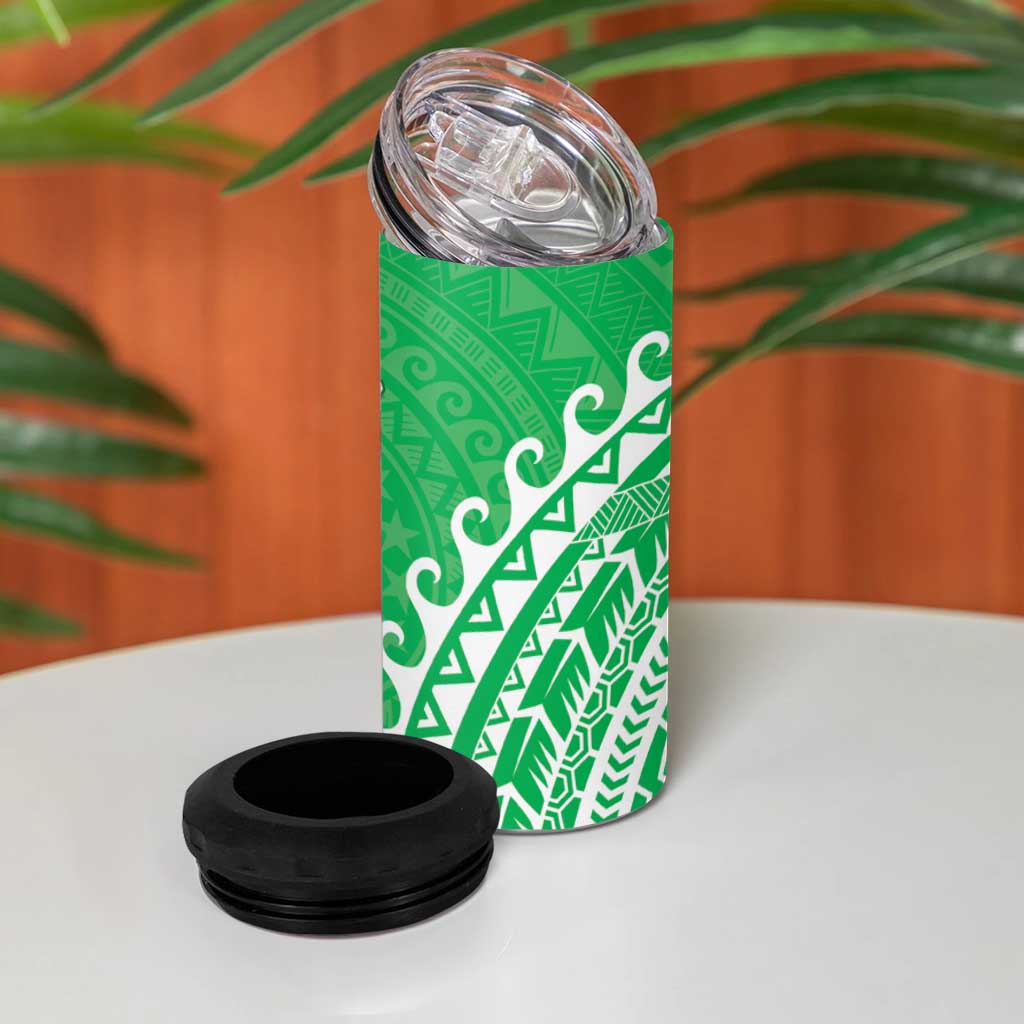 Cook Islands Mitiaro 4 in 1 Can Cooler Tumbler Polynesian Tribal Tattoo LT05 - Polynesian Pride