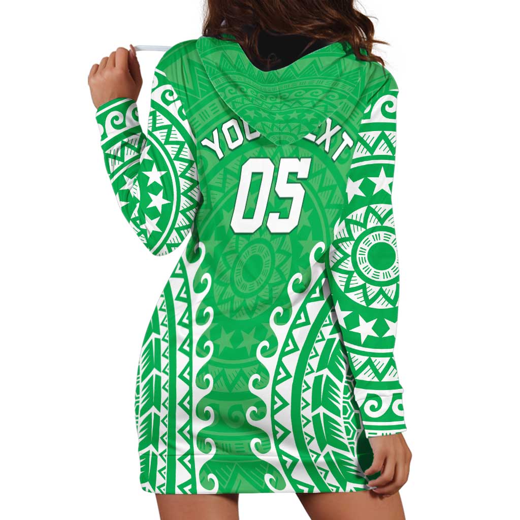 Custom Cook Islands Mitiaro Hoodie Dress Polynesian Tribal Tattoo