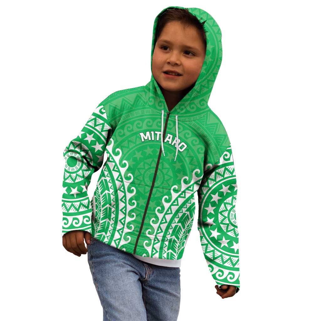 Custom Cook Islands Mitiaro Kid Hoodie Polynesian Tribal Tattoo